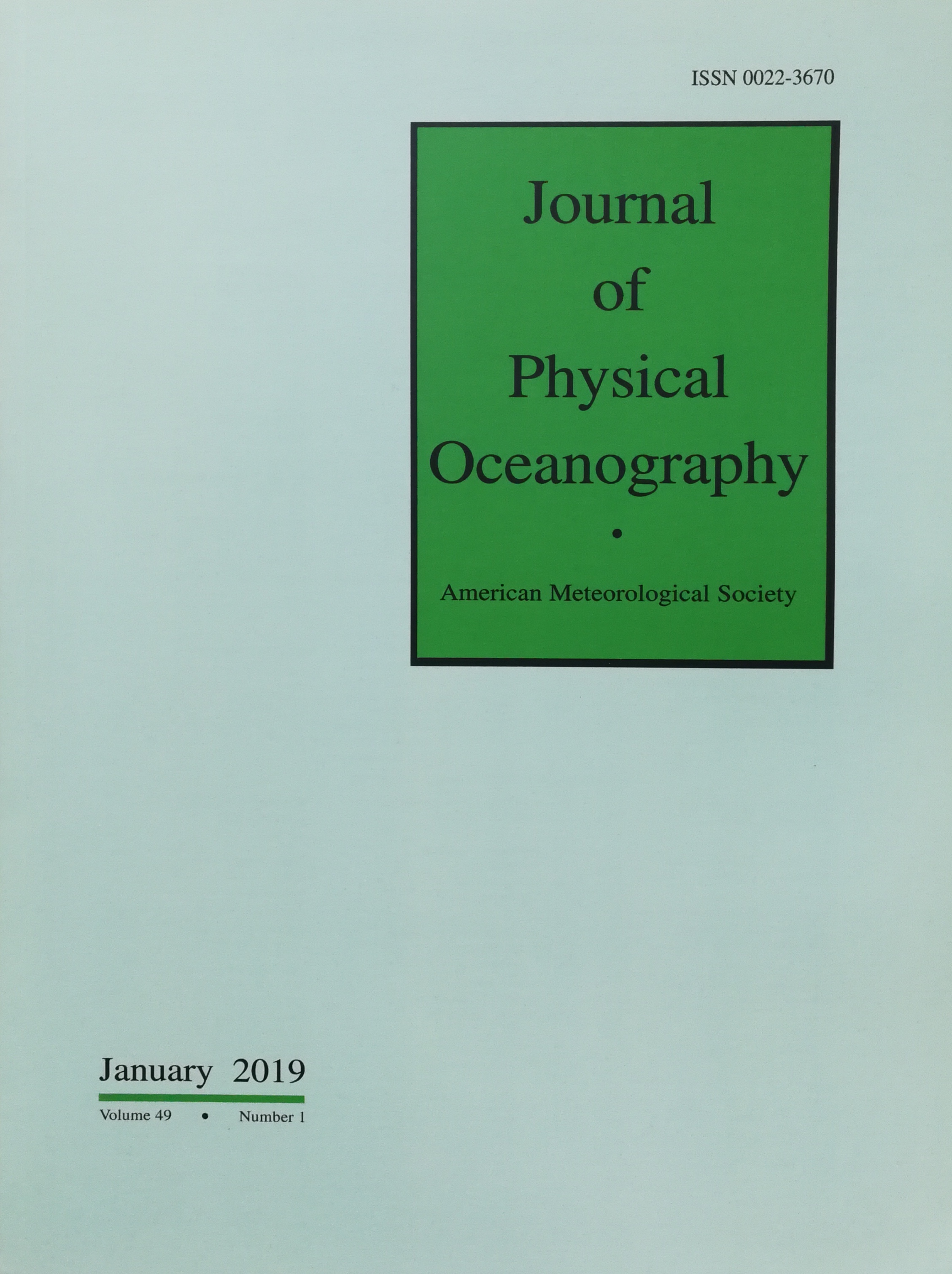 Journal of Physical Oceanography